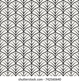 Art Nouveau Seamless Pattern. Geometric Floral decorative texture. Vector Leaves stylish background. Abstract sea shell illustration.