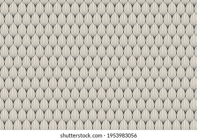 Art Nouveau Seamless Pattern in light brown and black color