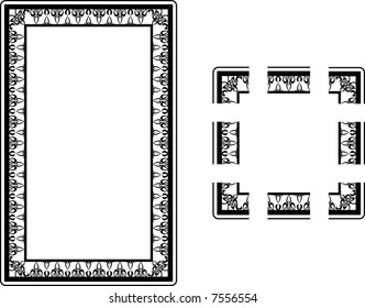 Art Nouveau Style border frame.  A Vector illustration of an Art Nouveau Style border frame; comes with seamlessly tillable component parts so you can make a frame to any size or aspect ratio.