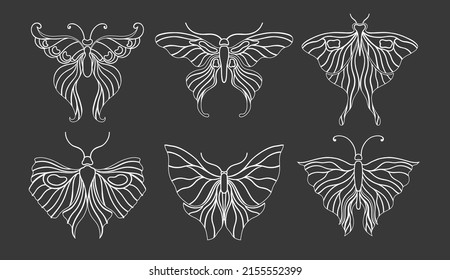 Jugendstil-Schmetterling-Element. 1920-1930 Jahre Vintage Design. Symbolmotiv-Design. 