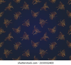 Art nouveau style butterfly pattern basic element. 1920-1930 years vintage design. Symbol motif design.