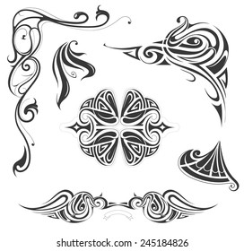 Art nouveau style design elements set