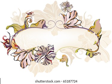 Art Nouveau style floral frame