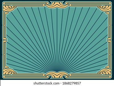 Art Nouveau Style Frame, Vintage Colors and Shapes 