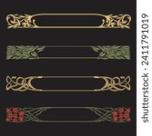 Art Nouveau Style Frames, 1900s Style Decorative Elements