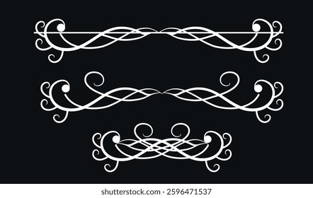 Art Nouveau style ornamental lines vector