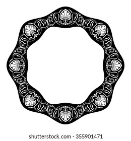 Art nouveau style round frame