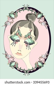 Art Nouveau styled girl