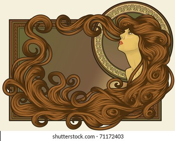 Art Nouveau styled woman's