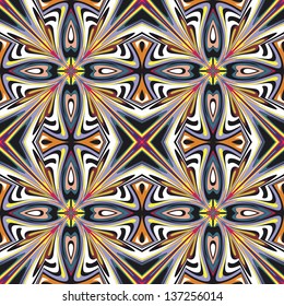 Art nouveau tile, seamless vector pattern with historic motifs in vivid and bright colors