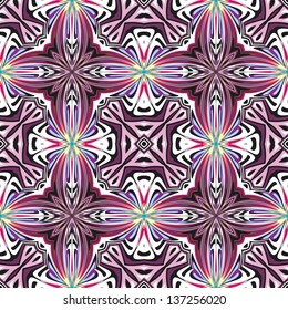 Art nouveau tile, seamless vector pattern with historic motifs in vivid and bright colors