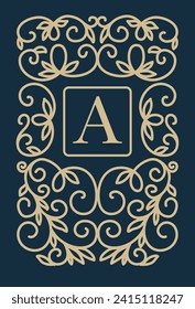 Art Nouveau vector with an Art Deco wavy flower pattern and ornament. Retro vintage floral motif with golden luxury lines. Designed for interior design, textiles, textures, posters, packaging, wrapper
