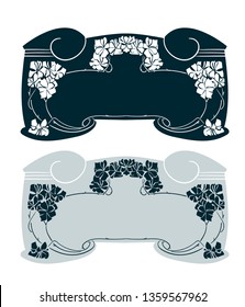 art nouveau vector frame vector