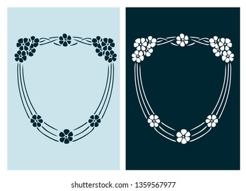 art nouveau vector frame vector