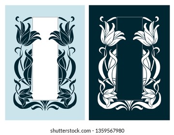 art nouveau vector frame vector