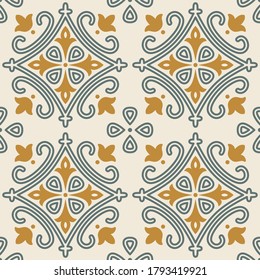 Art nouveau vector seamless patterns. Vintage ornament. Texture for wallpaper, background, scrapbook, fabric, textile 