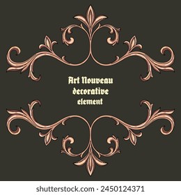 Art Nouveau vintage border. Decorative elements. Vector.
