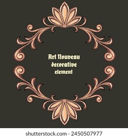 Art Nouveau vintage border. Decorative elements. Vector.