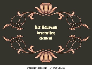 Art Nouveau vintage border. Decorative elements. Vector.