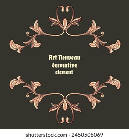Art Nouveau vintage border. Decorative elements. Vector.