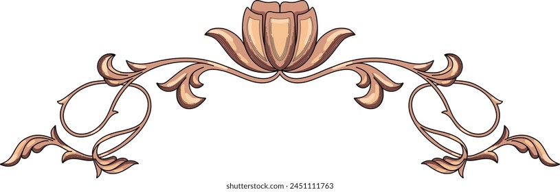 Art Nouveau vintage border. Decorative element. Vector.