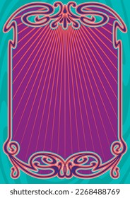 Art Nouveau Vintage Frame Psychedelic Background