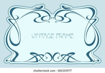 Art nouveau. Vintage frame. Vector isolate element.