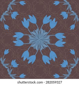 Art Nouveau wallpaper pattern vector illustration Floral background Ornamental art nouveau flower designs in vintage style Art nouveau seamless pattern for decorate wall, paper, carpets, fabric prints