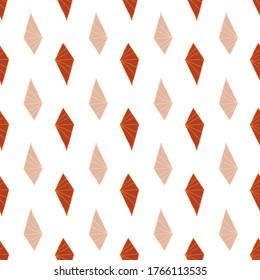 art noveau simple elegant red diamond shape seamless vector pattern surface design