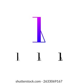 Art number 1 set, numeral one for your logo abstract design, trendy modern vector illustration 10EPS