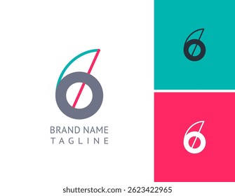 Art number 6 set, for your logo abstract design, multi-colored vector illustration 10EPS
