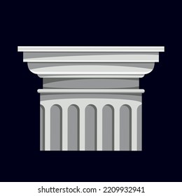 Art object marble support. Traditional Greek and Italian column. Art and architecture, vintage building. Historical heritage, culture and traditions. Poster or banner. Cartoon flat vector illustration