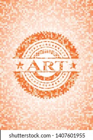 Art orange mosaic emblem. Vector Illustration. Detailed.
