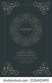 Art ornament greeting card vector template