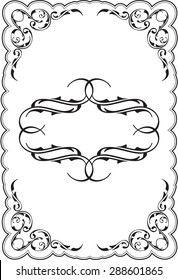 Art ornament scroll frame is on white