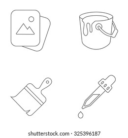 Art outline vector icons