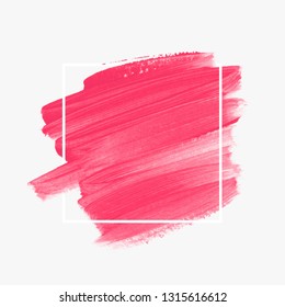 Art paint abstract background. Brush stroke texture design poster vector over square frame. Perfect watercolor design for headline, logo and sale banner.