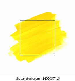 Art paint abstract background. Brush stroke texture design poster vector over square frame. Perfect watercolor design for headline, logo and sale banner.