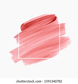 Art paint abstract background. Brush stroke texture design poster vector over square frame. Perfect watercolor design for headline, logo and sale banner.
