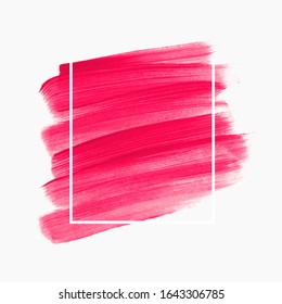 Art paint abstract background. Brush stroke texture design poster vector over frame. Perfect watercolor design for headline, logo and sale banner.