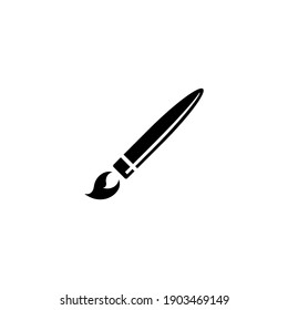 Art Paint Brush, Artist Paintbrush. Flat Vector Icon Illustration. Simple Black Symbol On White Background. Art Paint Brush, Artist Hand Tool Sign Design Template For Web And Mobile UI Element