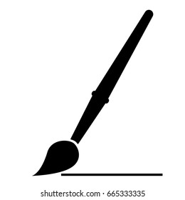 Art paint brush black icon .