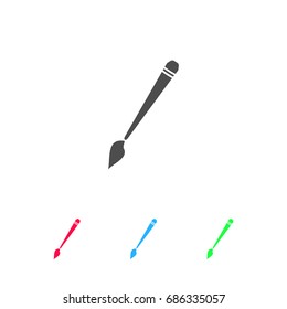 Art paint brush icon flat. Color pictogram on white background. Vector illustration symbol and bonus icons