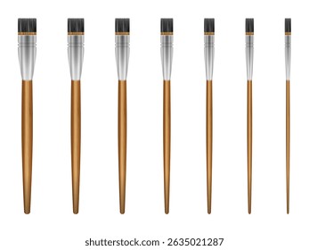 Art paint brushes on a white background. Vector illustration.