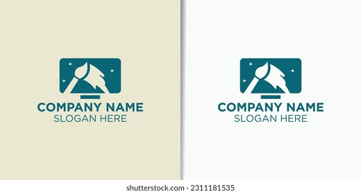diseño de logotipo de arte y pintura vectores, inspiración del logotipo de pintura