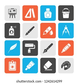 Art and painter icons - vector icon set