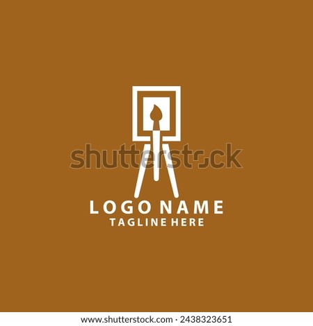 art painting brush canvas logo design vector