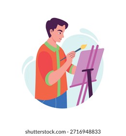 Art Painting flat vector character concept illustration. 