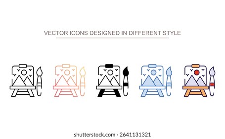 Art and painting icon design with white background stock illustration