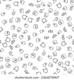 Art and Painting Seamless vector pattern made of line icons. Suitable for web wrapping, printing, web sites, apps